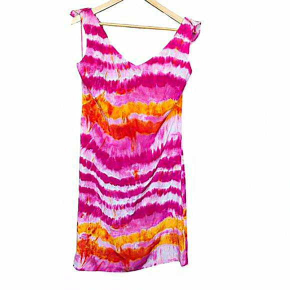 NWT Escada Tiedye Georgette Dress Women Size 42 US L - Picture 1 of 8